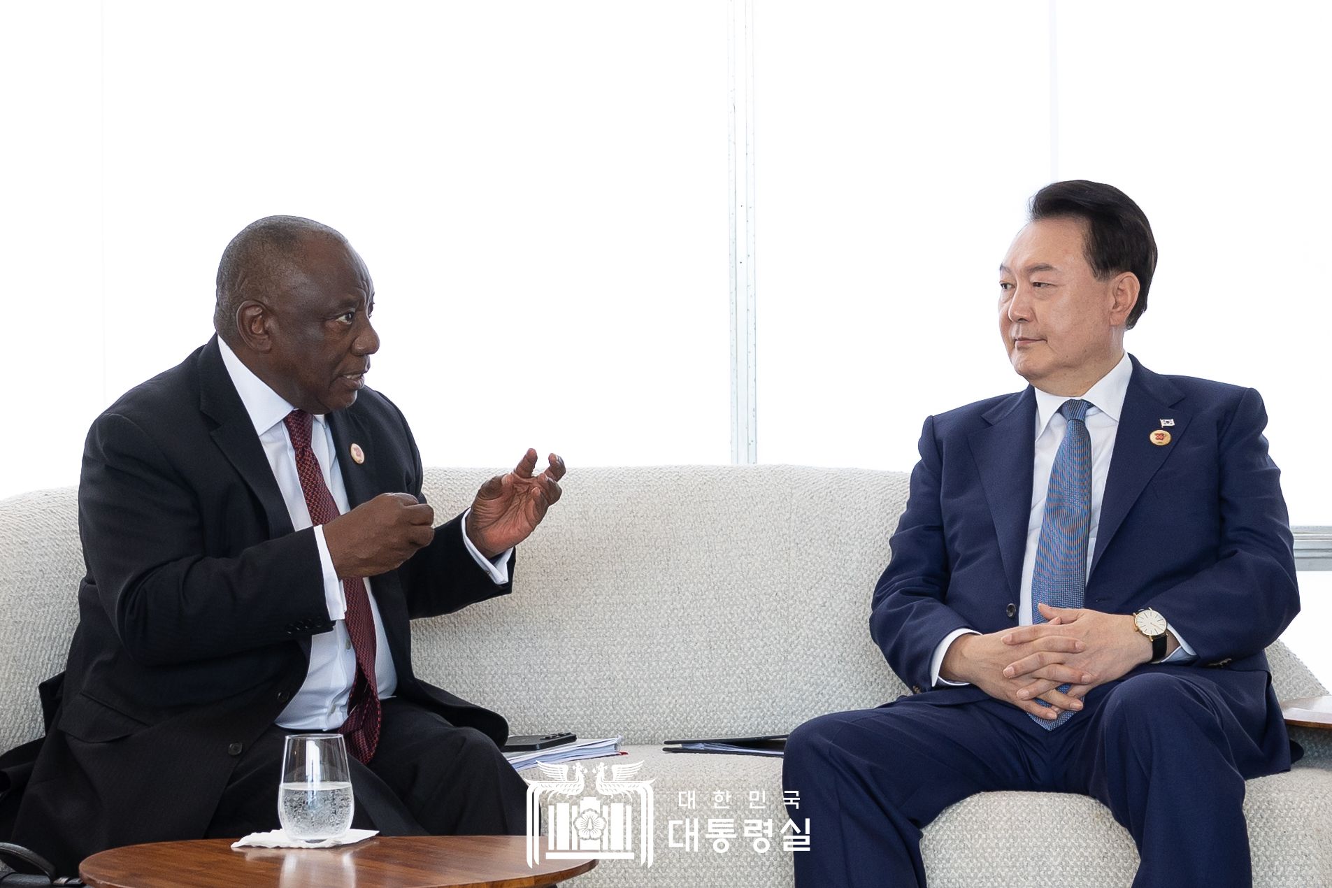 윤석열&nbsp;대통령, G20 정상회의 계기 남아프리카공화국 대통령과 정상회담 개최